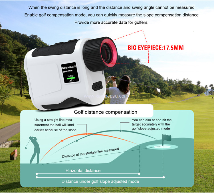 Kaemeasu 1500m Optical Telescope Golf Rangefinder USB Charging 95% Transmittance H1500H
