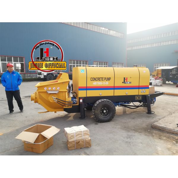 HBT50 Mobile Electric Concrete Stationary Pumps Hydraulic Pump Solenoid Group Tow Behind Pump Trailer Concrete Pump