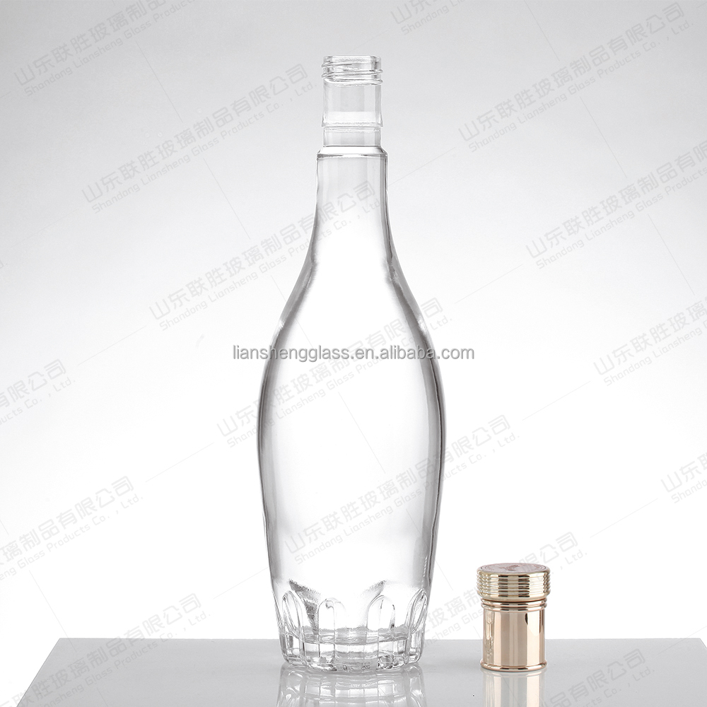 Glass Collar Vase Shaped Bottle 500ml 750ml 1000ml for Water Wine Spirits Brandy Vodka