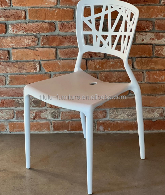 NO Folded Modern Design Plastic Dining Chair for Stackable Cafe Furniture Stackable