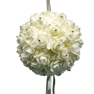 Quality 12&quot; White Foam Kissing Ball w/Rhinestones for sale