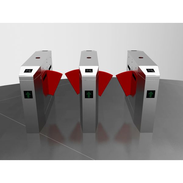 Bi - Directional Flap Barrier Gate Turnstile Two Lane Barcode Scanner Durable