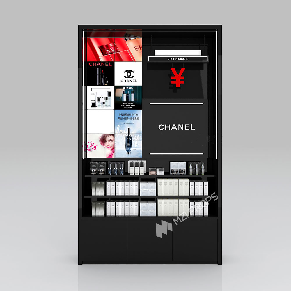 Cosmetic Display Furniture Integral Cashier Wall Cabinet For Makeup Shop Interior And Beauty Store Design