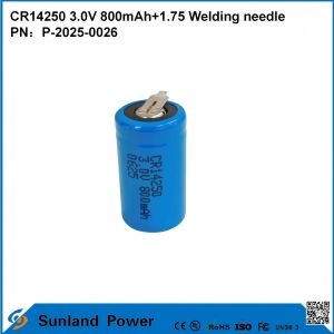 China CR14250 3.0V 800mAh+1.75 Welding Needle BATTERY on sale