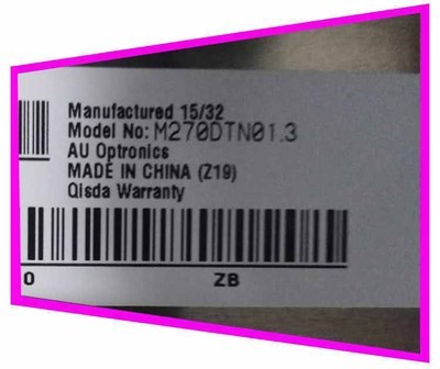 M270DTN01.3 2560*1440 130 Pin AUO 27" 350CD/M2 laptop lcd screen