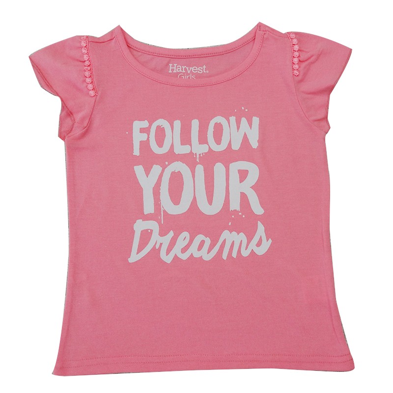 Print Pattern Type O-neck 100% Cotton Baby T-shirts Girl Tops for Newborns in Summer