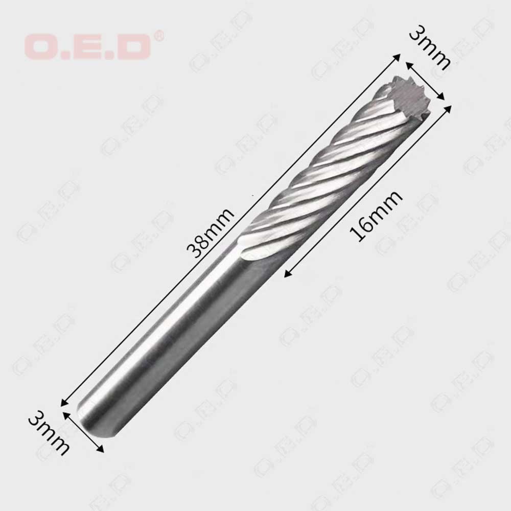 K20 Tungsten Carbide Rotary Bur Drill Bit Engraving Cutter 3mm Shank Grinding Head