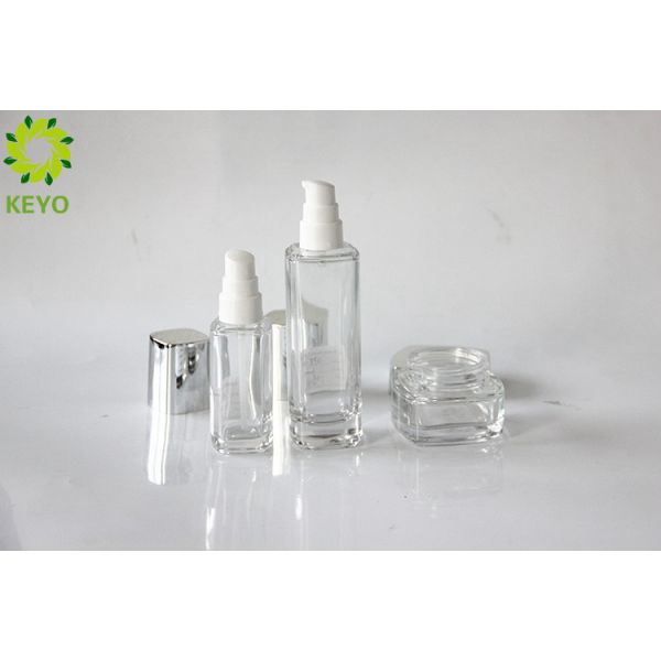 Customizable Square Glass Foundation Bottle 50g 40ml 100ml Size Optional
