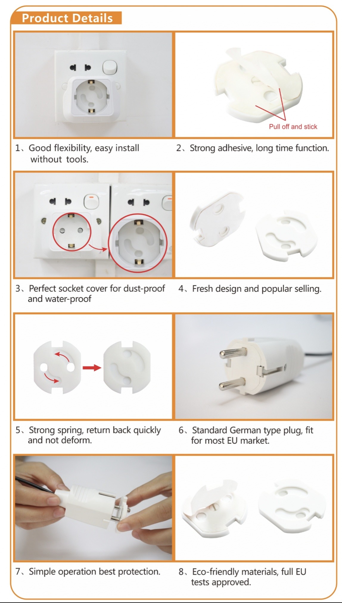 Multipurpose ABS Outlet Safety Covers , Childproof Power Socket Cover