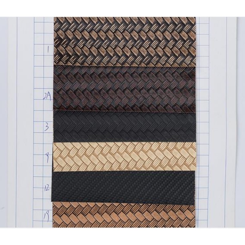 0.6mm Embossed Packaging Leather Faux Knitted PVC Leather Big Mat Weave