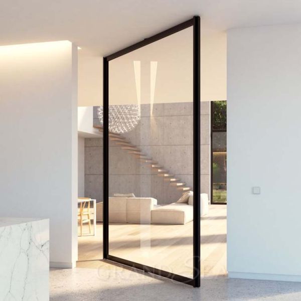 Modern Large Front Commercial Main Entrance Pivot Door Interior Low-E Glass Single Exterior Entry Aluminium Glass Pivot Doors
