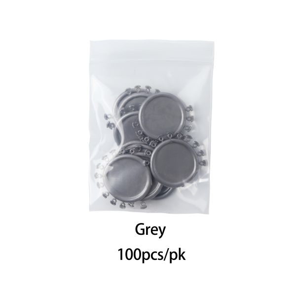Clear Grey Ligature Tie with Anti-Slip Guard for Secure Archwire Stabilization Using Latex-Free Elastomers
