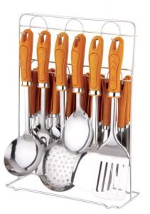 China 32pcs stainless steel  kitchen tool set & tablewares set&kitchenwares &yellow handle dinnerwares on sale