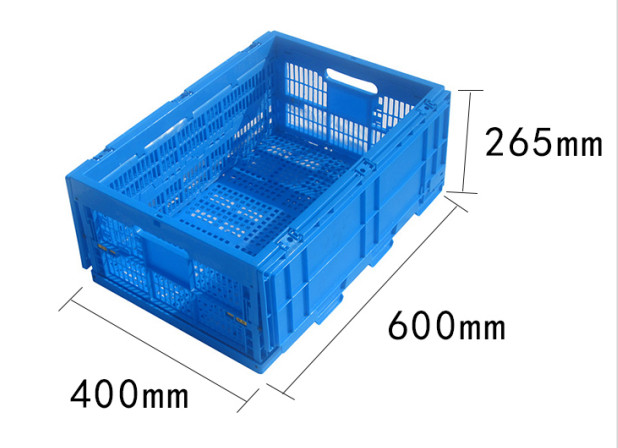 Lightweight Foldable Plastic Container 600*400 Mm Virgin Polypropylene Foods Loading