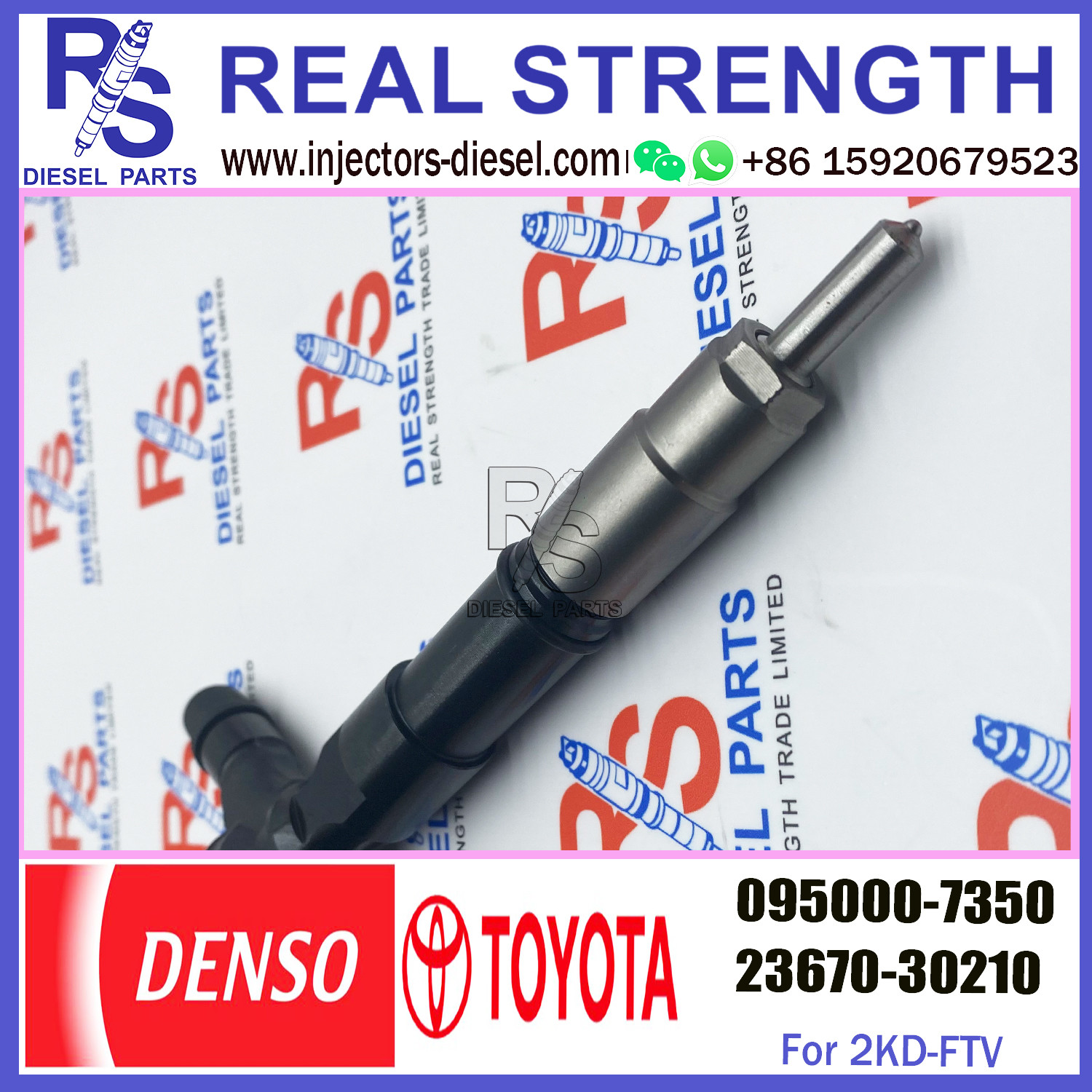 Diesel Fuel Injector Assy 095000-7350 for Toyo-ta Land Cruiser 1KD-FTV Prado D4D J120 23670-30210