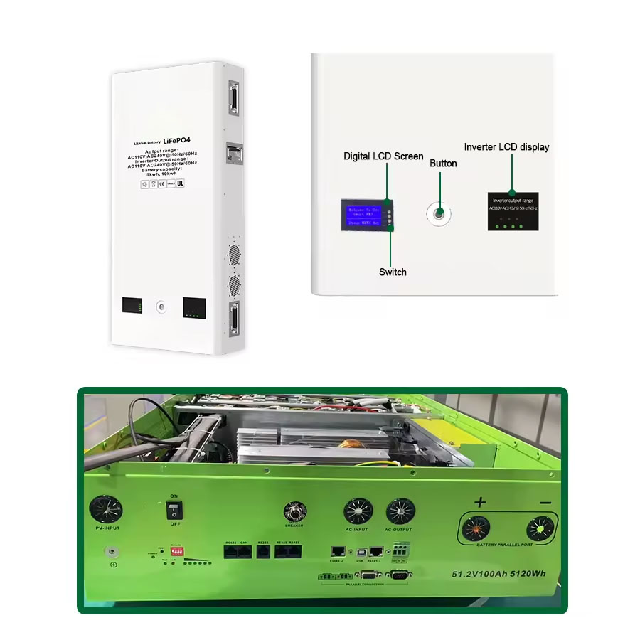 51.2V 200Ah Solar Energy Storage Battery System With Built-In Inverter For Solar Power Applications