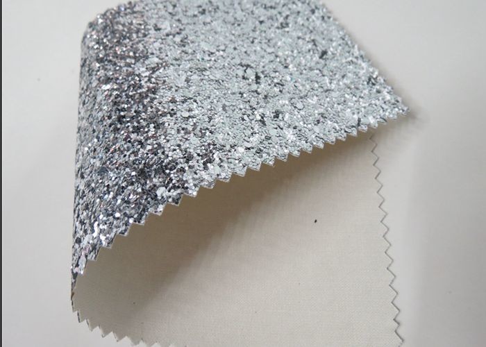 Holographic Lady Shoes PU Glitter Fabric 54" Width Chunky Glitter Fabric