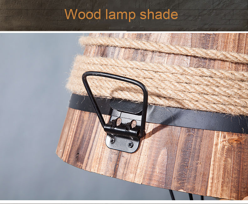 American Retro Wood Barrel Chandelier Restaurant Dining Room Pendant Lamps(WH-VP-215)