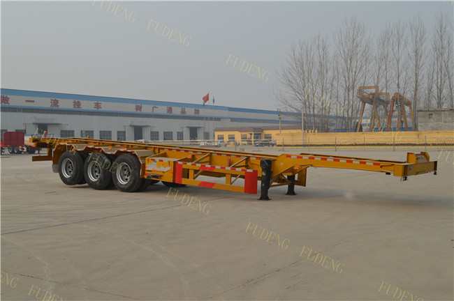 Semi Chassis Container Trailer 40 Foot Straight Frame Tri Axle Container Carrier Truck