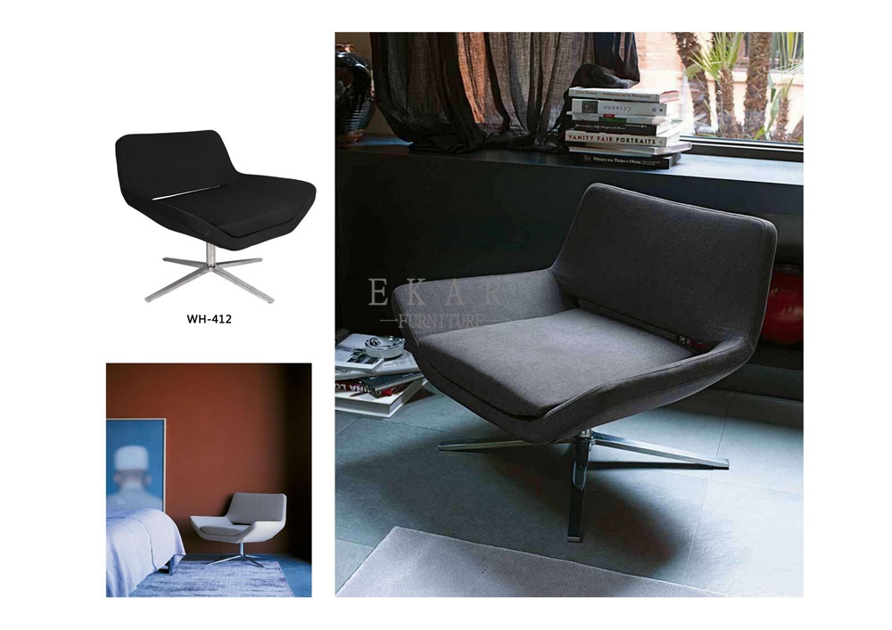 High Back Armchair Modern Leather or Fabric Leisure Chair