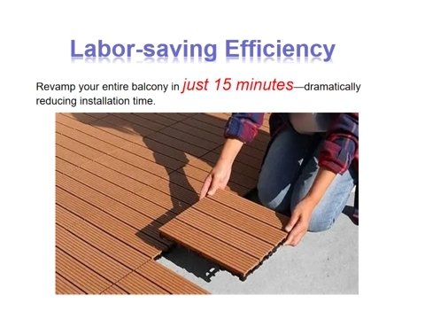 Fire Retardant WPC Garden Tiles WPC Tile Flooring Safe Decking