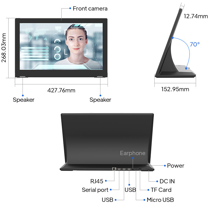 250cd/m2 Desktop Tablets Feedback Restaurant Ordering Android Tablet PC