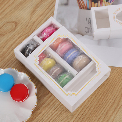 Transparent Window Macaron Favor Boxes 14.5cm*5.5cm*5cm