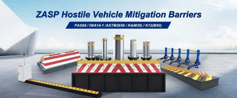 Impact Test Q235 Rising Beam Barrier For Intercepting Ramming Vehicles