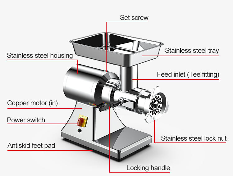 New Product Electric Meat Mincer Mixer Italian Commercial Meat Mincer 180kg/H