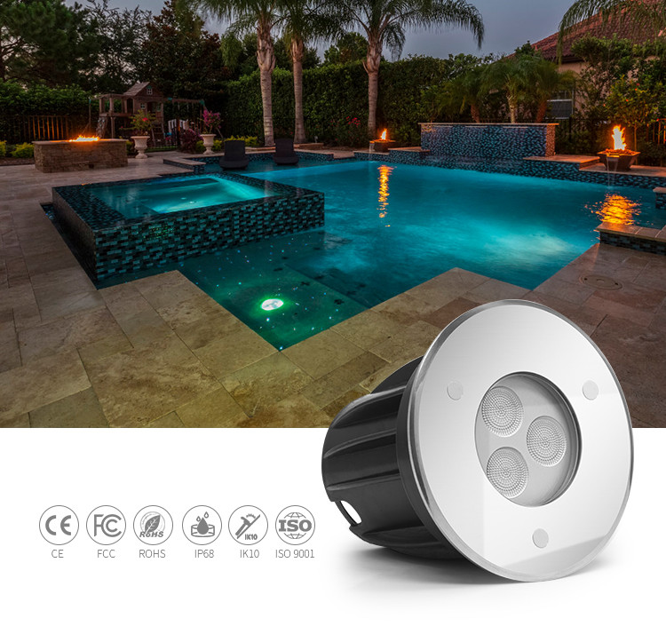 Wide Shinning Angle 3W Mini Under Water Light ,12V IP68 Underwater Led Pond Lights
