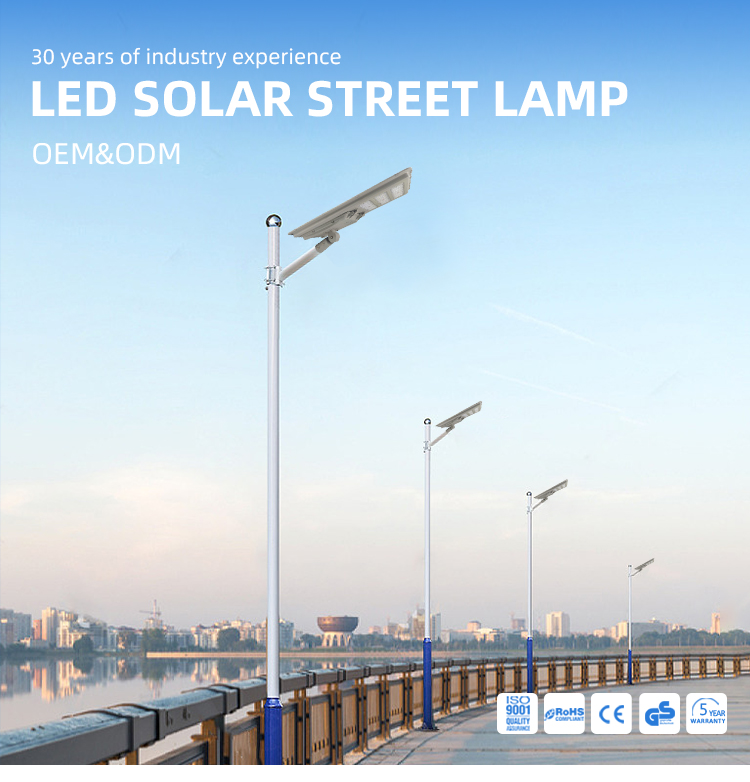 IP66 Waterproof Aluminum 300w 400w 500w Solar Led Street Lamp for Lighting Solutions