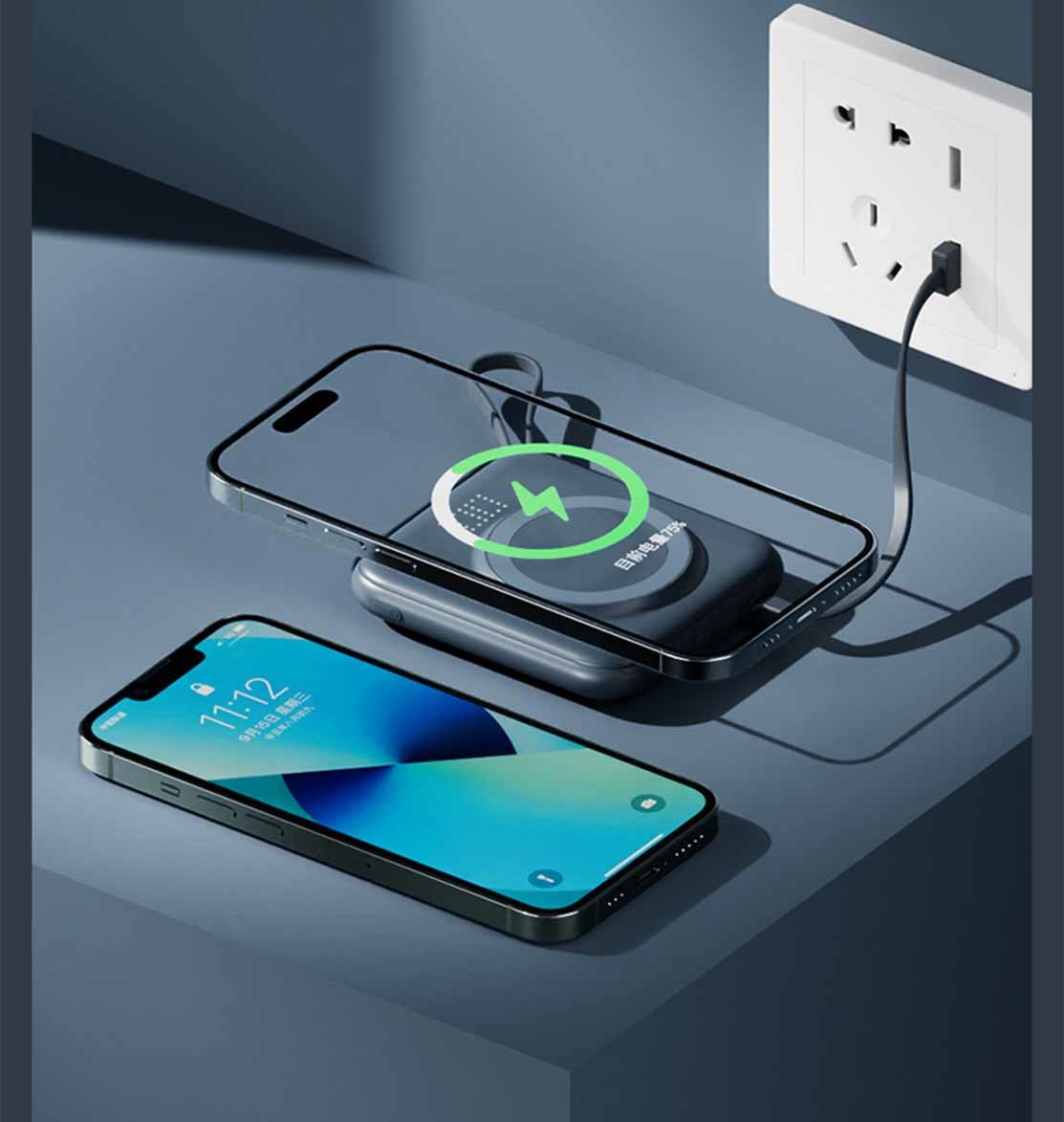 Compact Wireless Mobile Power Bank 15000mAh 20000mAh OEM With LED Display