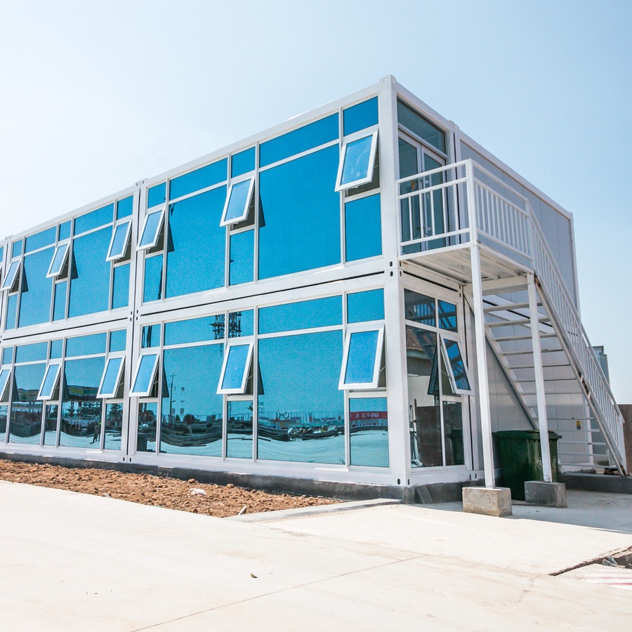 Zontop Building Easy Assemble Concrete 40ft Modern Home 2 Stories Glass Container Houses Prefabricated Modular House