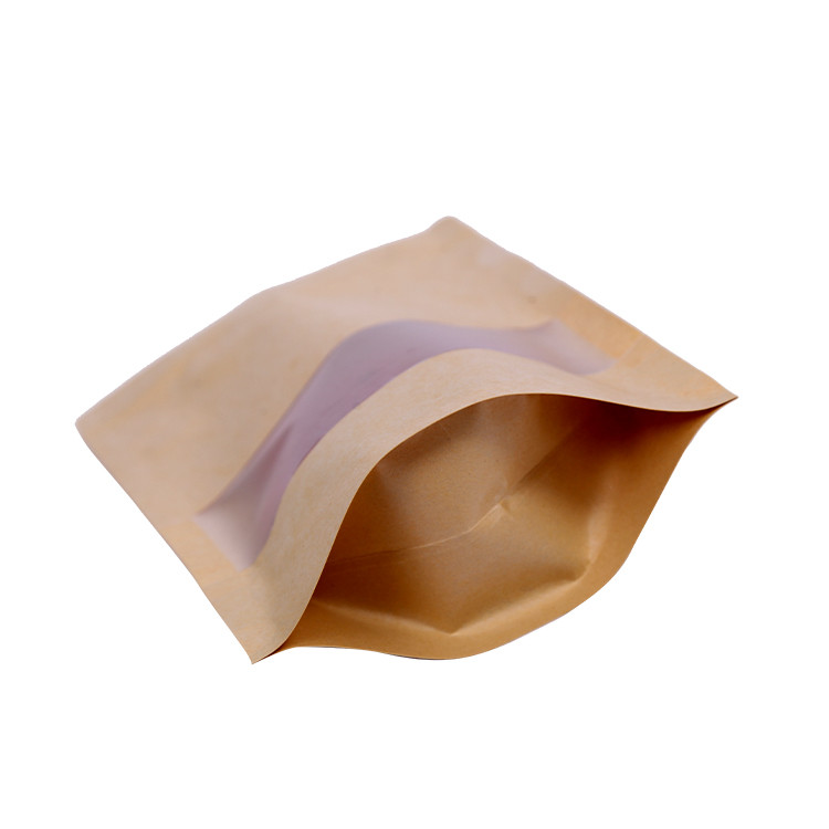 Standing dried fruit food fruit nut tea zipper window sealed bag kraft paper pouch packaging bag