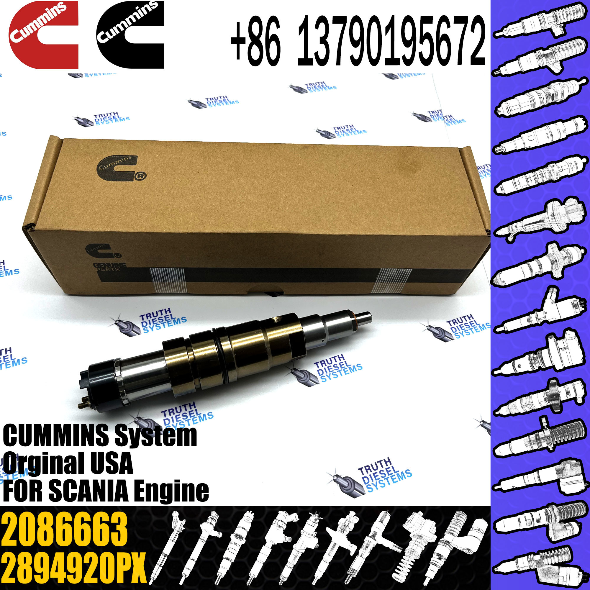 Common Rail Fuel Injector 2897320 2872405 2086663 2894920 For Diesel Engine