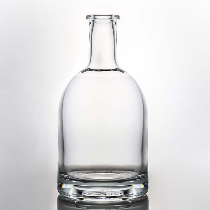 Whisky 750ml 800ml 1000ml Clear Flint Heavy Base Glass Bottle with Wood Cork