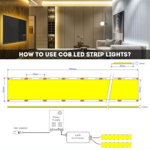 24v 30mm Flexible COB LED Strip Light with Super Wide 5 Rows 1600LEDs and CRI Ra