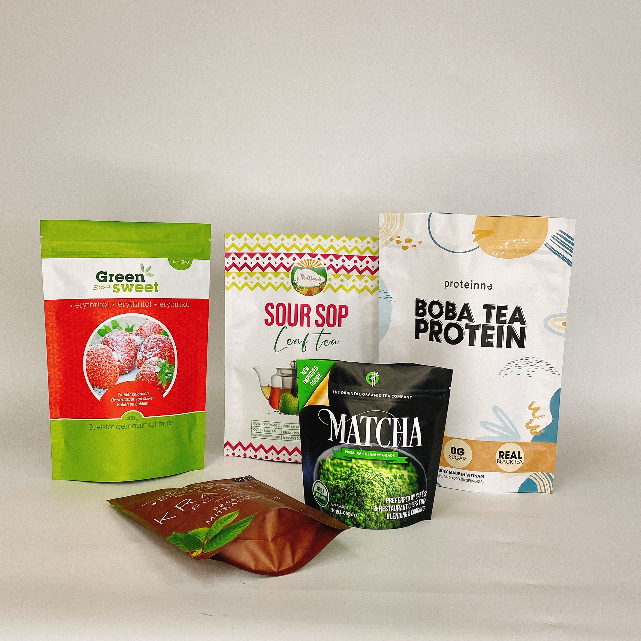 Wholesale custom food grade foil lined zipper stand up plastic food packaging bag