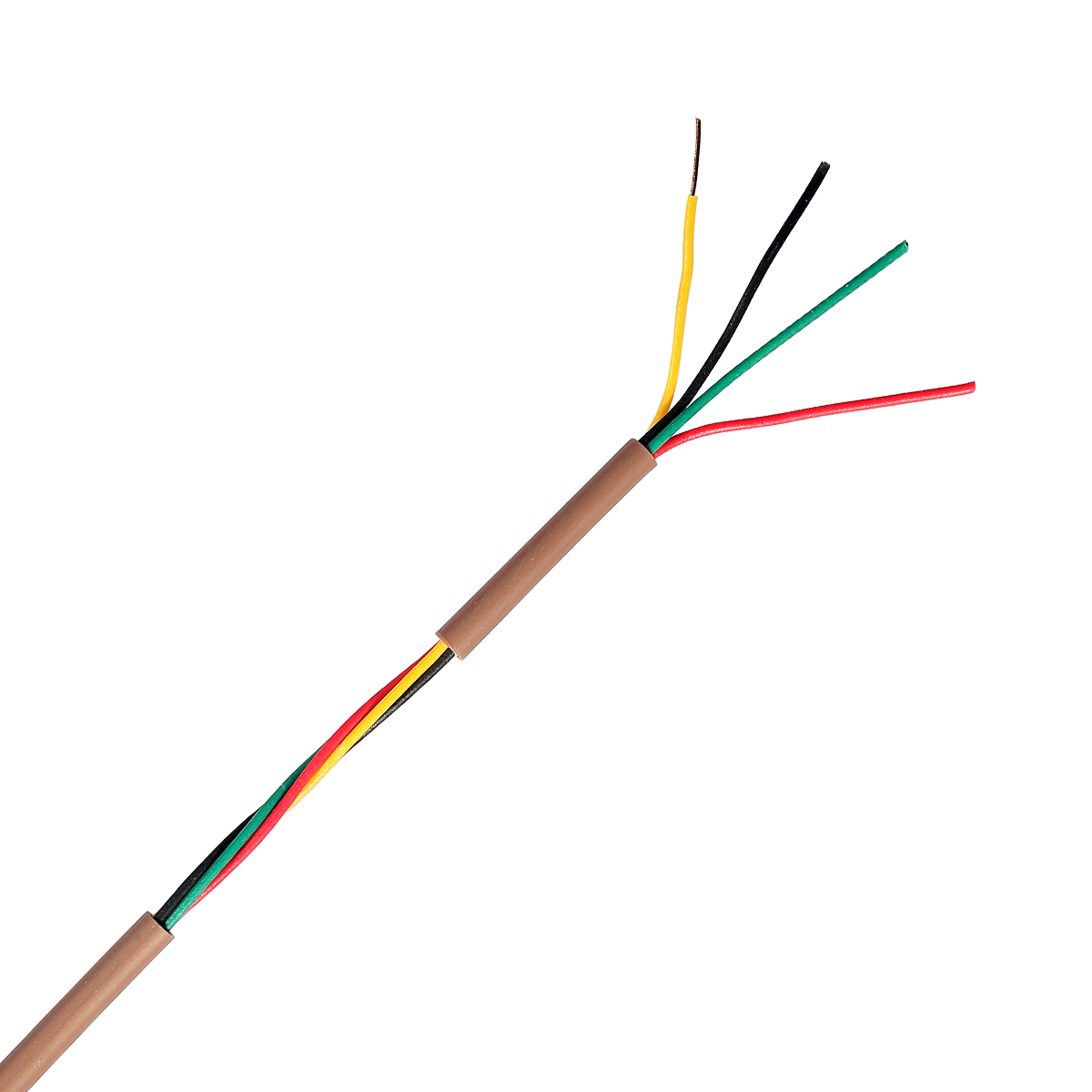 Solid Brown Shielded CCA/Tinned Copper/Copper/TCCA CPR Alarm Cable 6 Cores PVC Jacket
