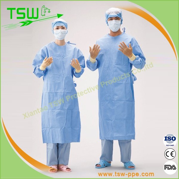 Buy Knitted Cuff Spunbound Nonwoven Sterile Surgical Gown at wholesale prices
