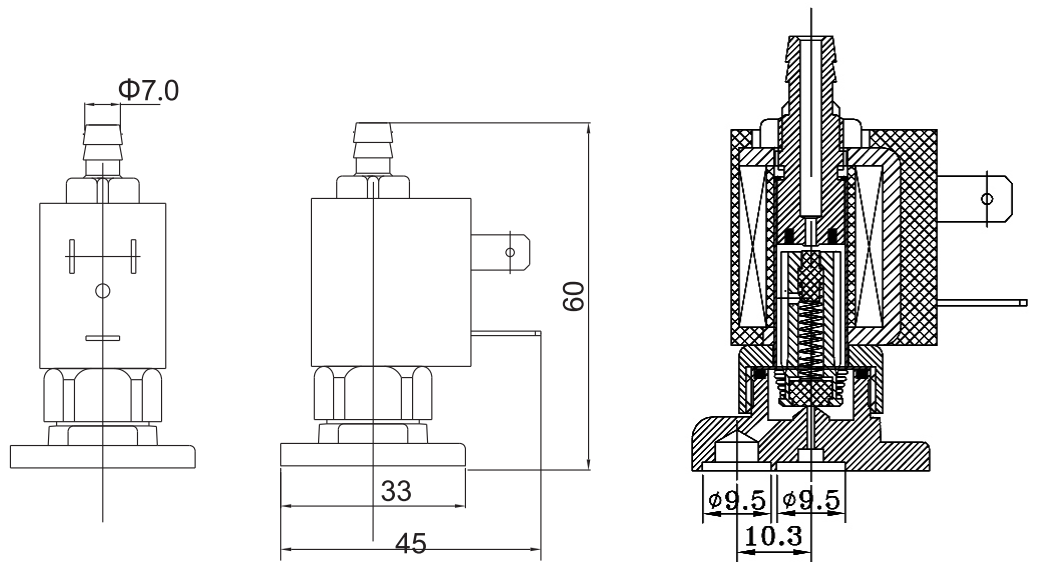 3 Way Brass Solenoid Valve 24V 220V For Espresso Coffee Machine