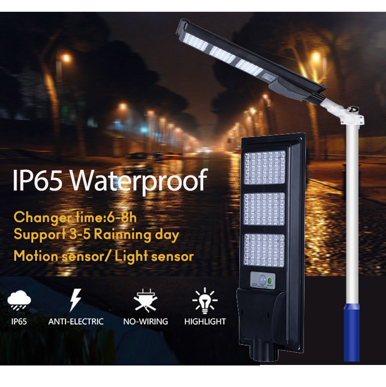 Waterproof IP66 High Bright 100W 200W 300W Outdoor Automatic Sensor Solar Street Light