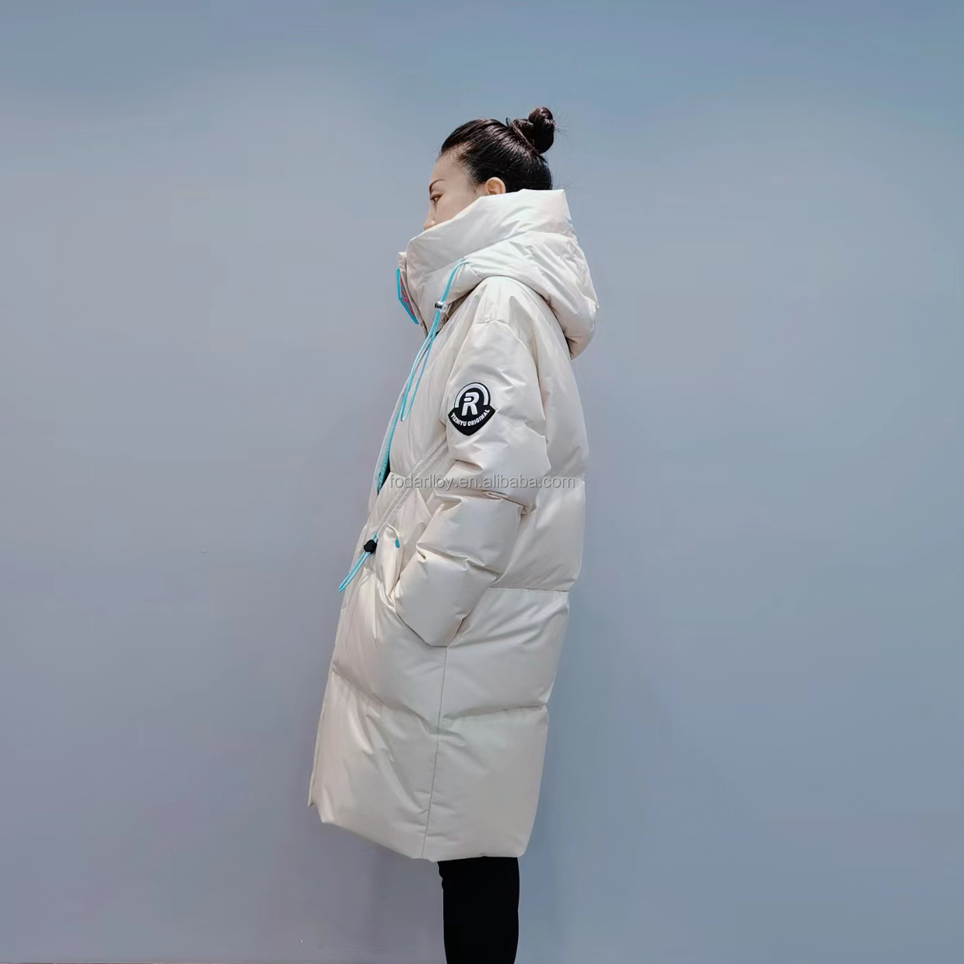 FODARLLOY F22534 Ladies Warm Hooded Cotton-padded Clothes Women Slim Long Winter Jackets Women Coats