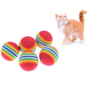 Quality Interactive Elastic Material Rainbow Ball Pets Toy Silently Teasing Cats for sale