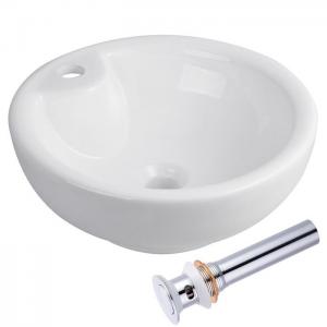 Quality Round Bowl Ceramic Bathroom Sink Bowls , White Porcelain Vessel Sink Home Depot for sale