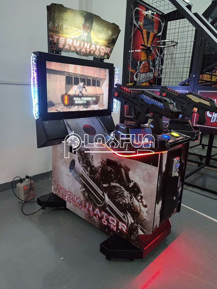Coin operated arcade gun shooting 32 LED Terminator video shooting game machine