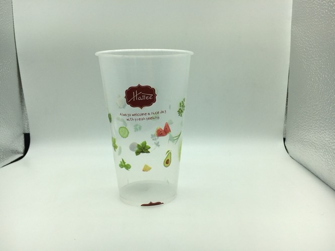 Injection Molded PP Plastic Beverage Cups for Milk Tea Juice , Iml Products