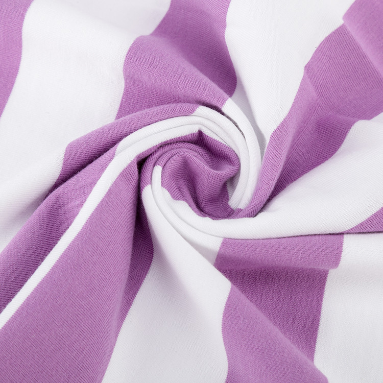 Durable And Skin-Friendly Healthy Breathable Striped Knit Fabric For T-Shirt