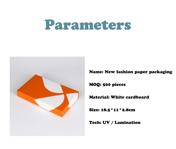 Foldable White Orange Cardboard Gift Packaging Box Eco Friendly