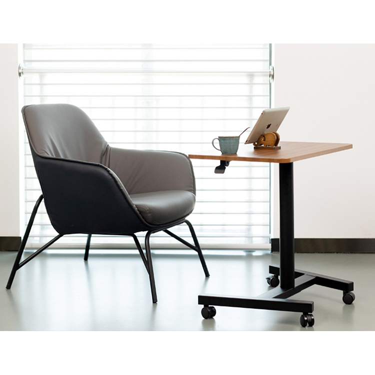 Modern Black Wood Grain Pneumatic Executive Director Height Adjustable Desk Furniture